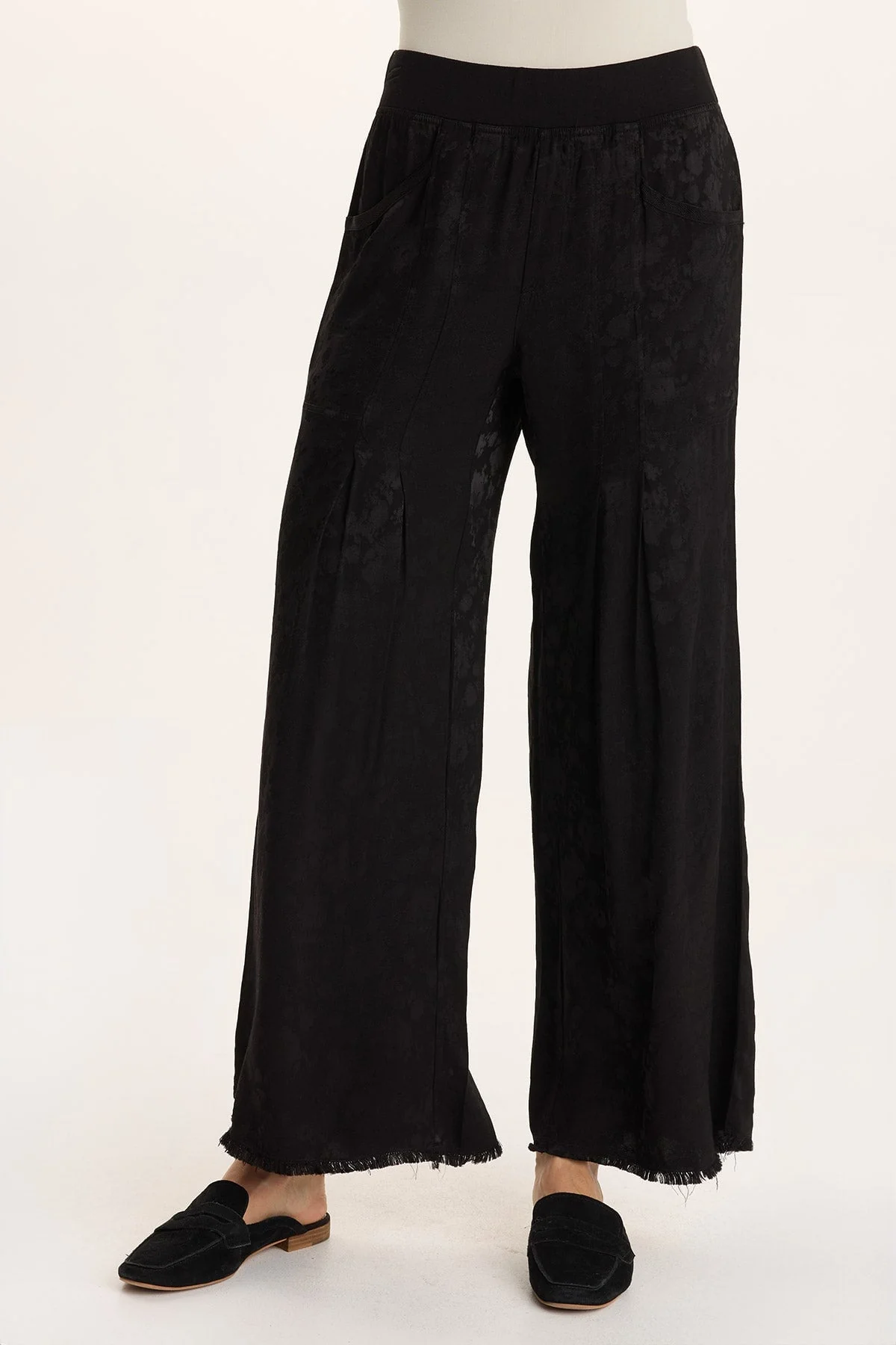 Image of Twaina Textured Satin Soft Volume Wide Leg Pant