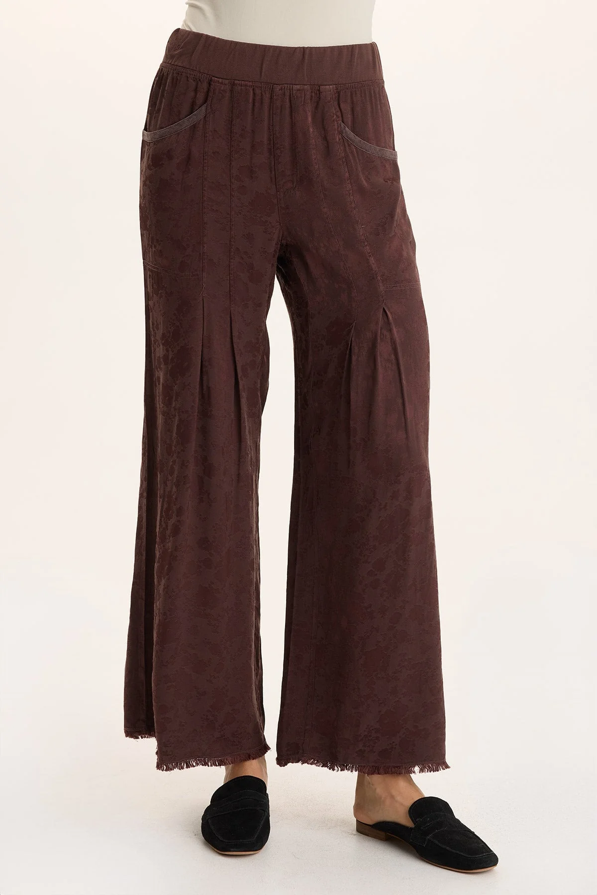 Image of Twaina Textured Satin Soft Volume Wide Leg Pant