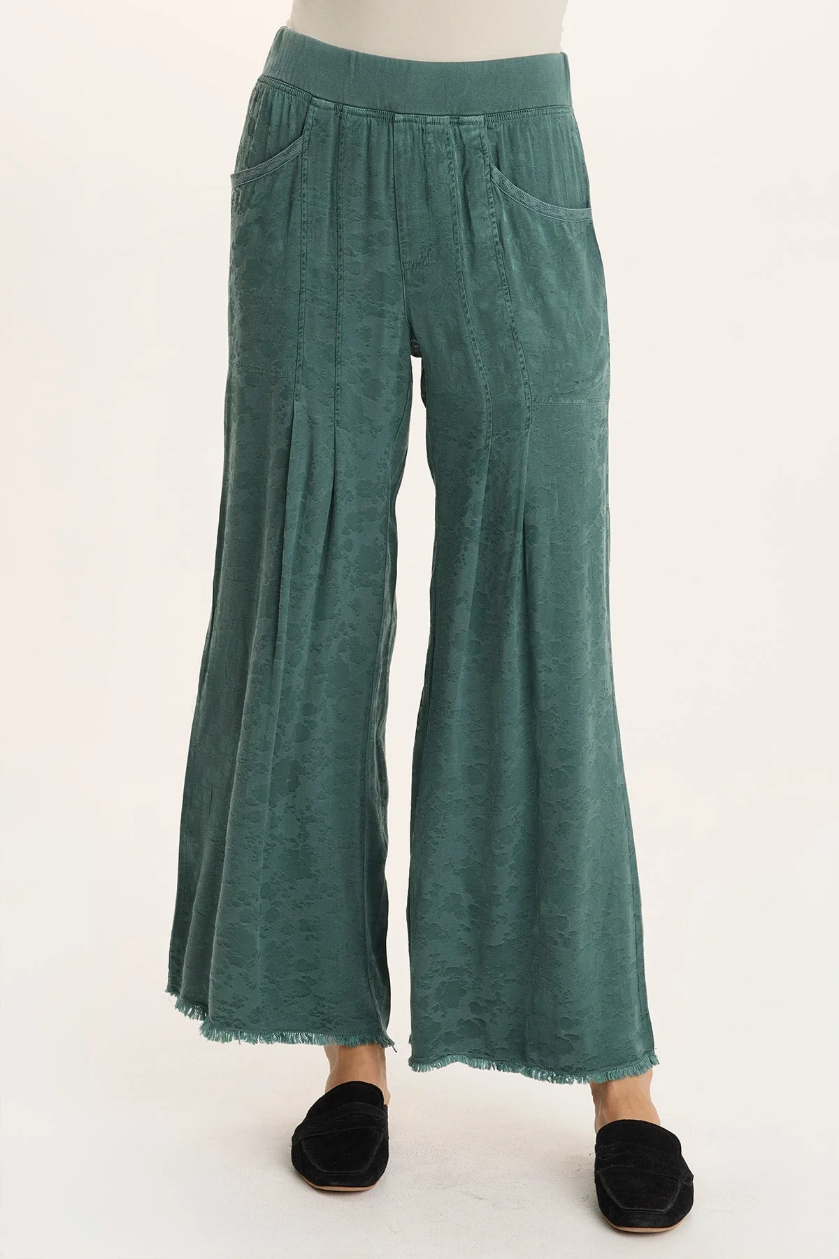 Image of Twaina Textured Satin Soft Volume Wide Leg Pant