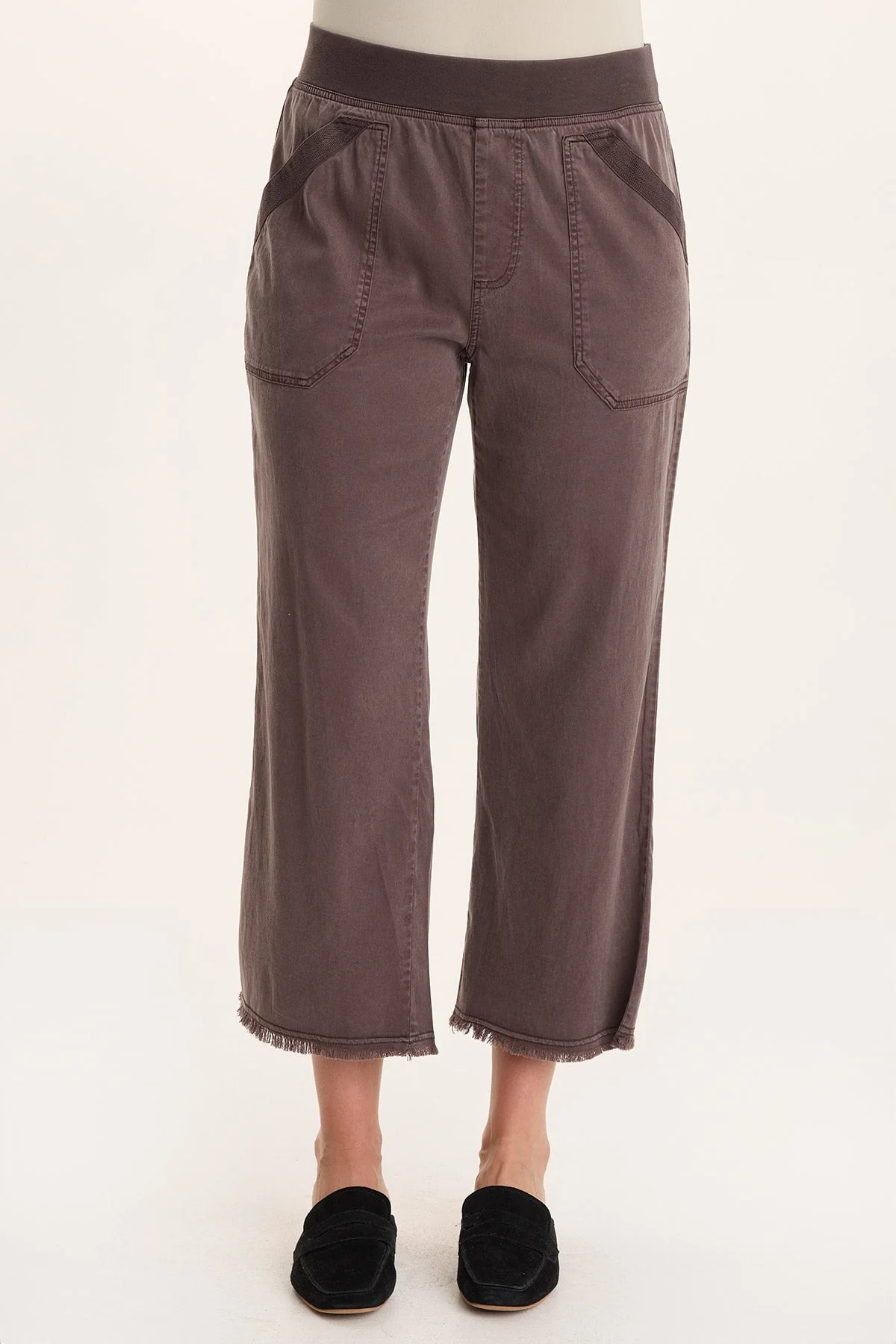 Image of Daga Tencel Flared Leg Pull-On Crop Pant