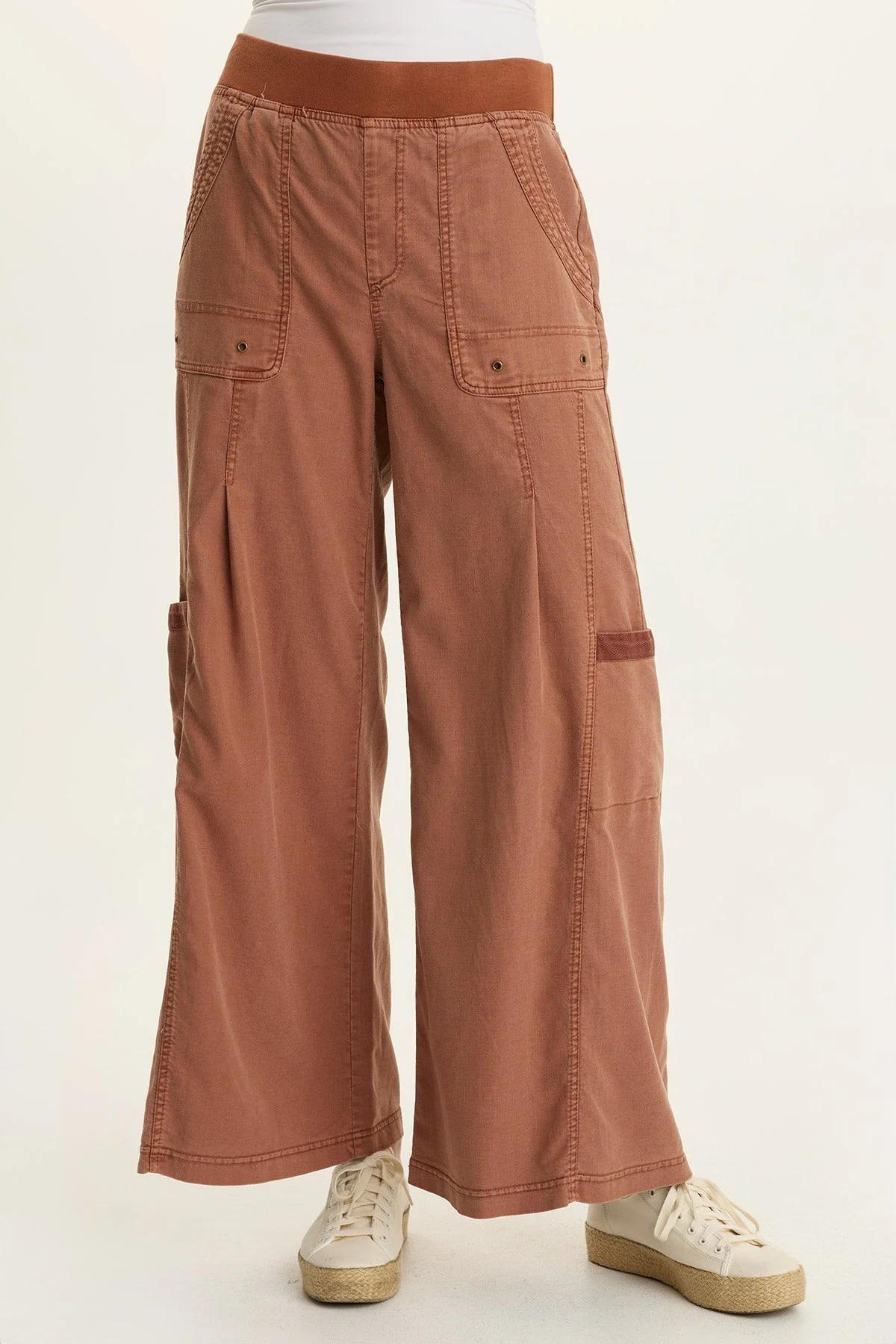 Image of Tove Twill Cargo Wide-Leg Pant
