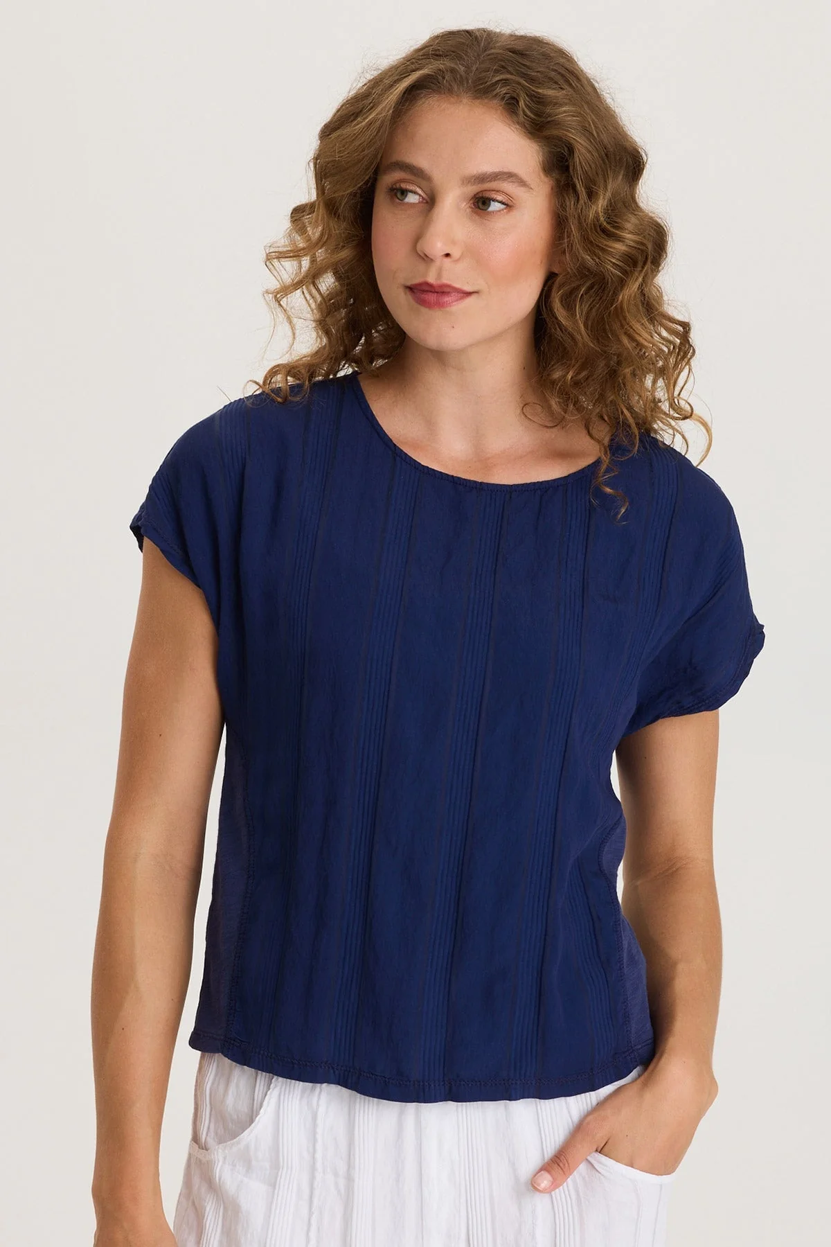 Image of Adgar Textured Stripe/Jersey Tee