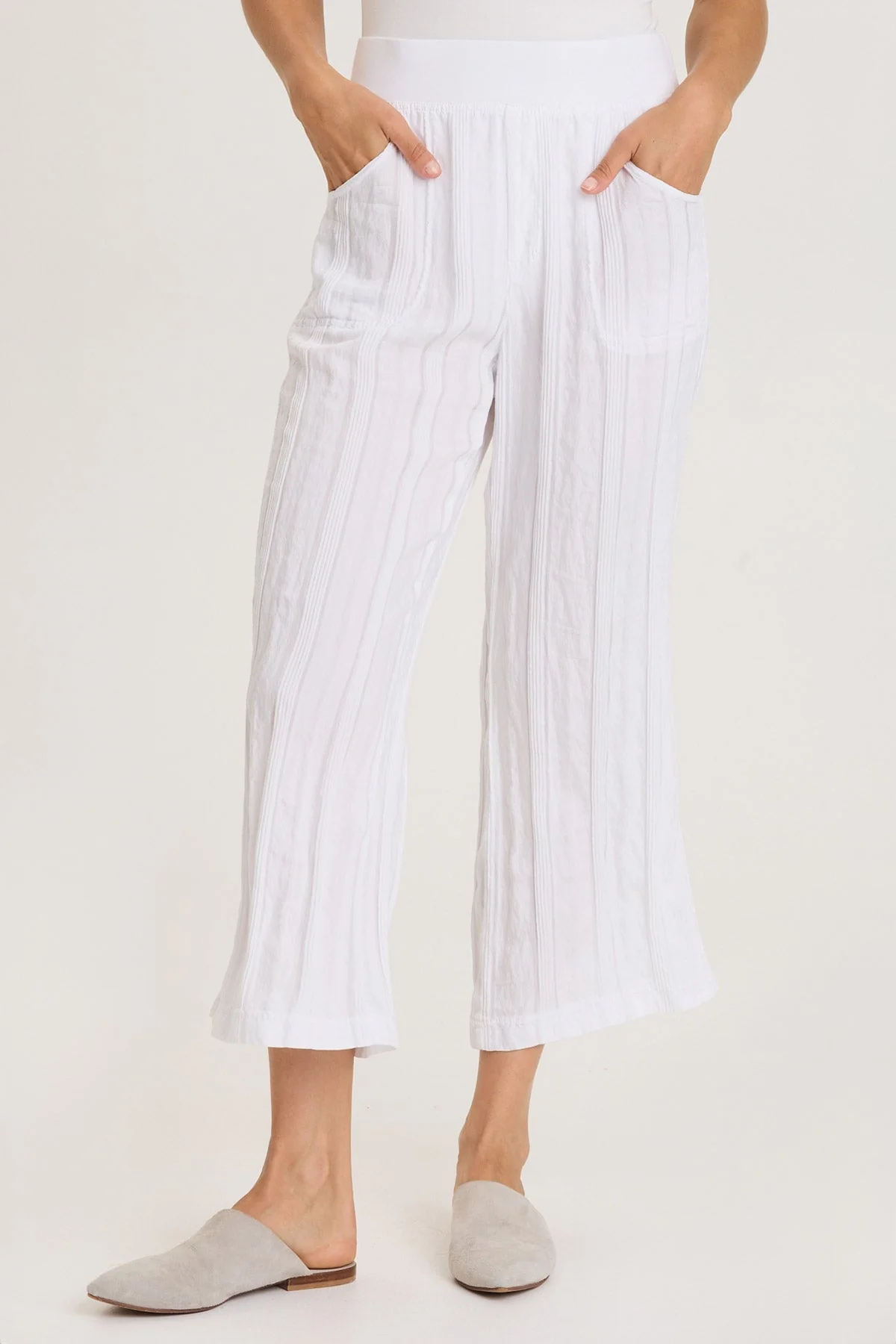 Image of Carruth Textured Stripe Flared Leg Crop