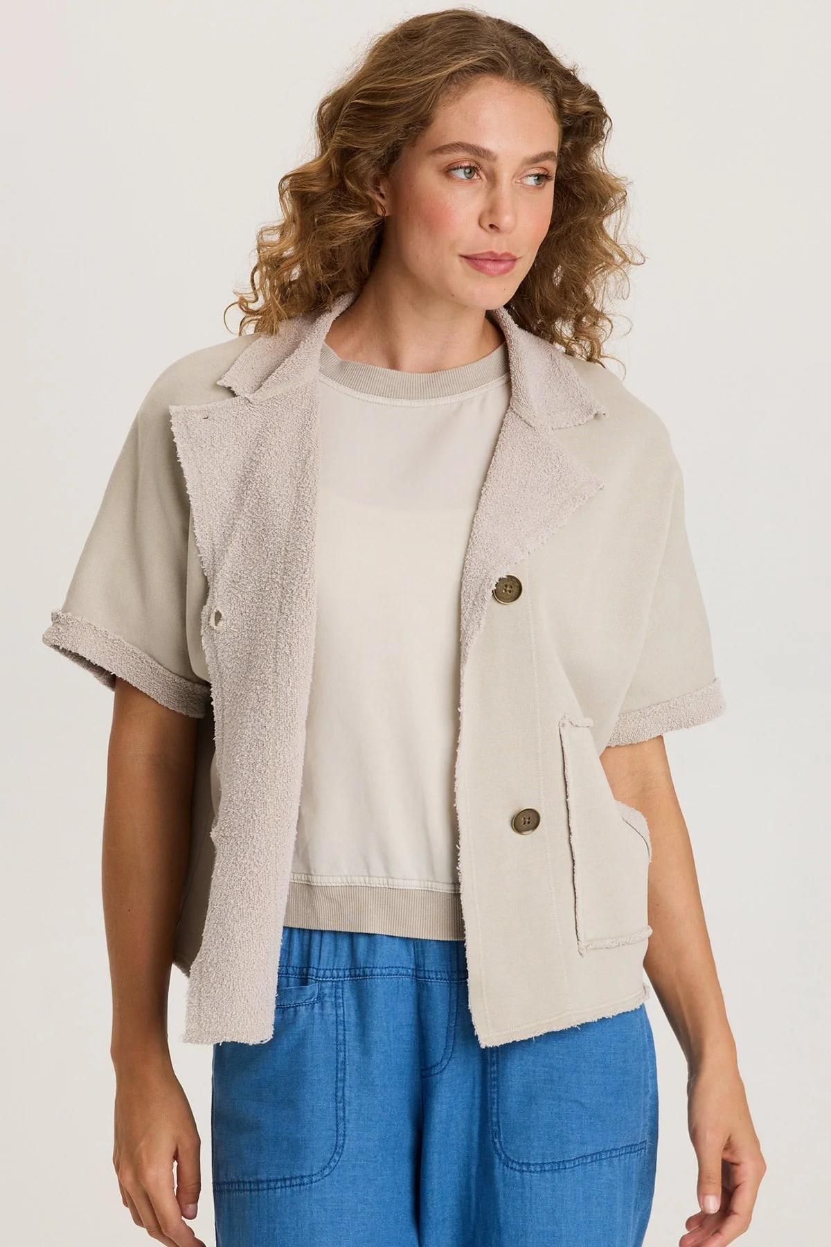 Image of Kennison Short Sleeve Fleece Capelet