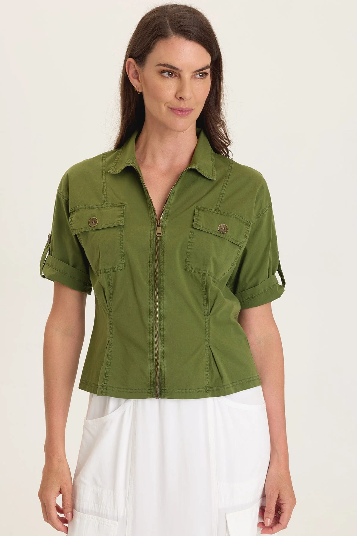 Image of Tammen Dart Tucks Poplin Shacket