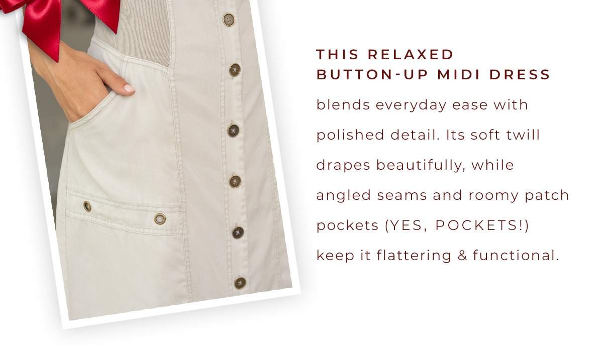 This Relaxed Button-Up Midi Dress