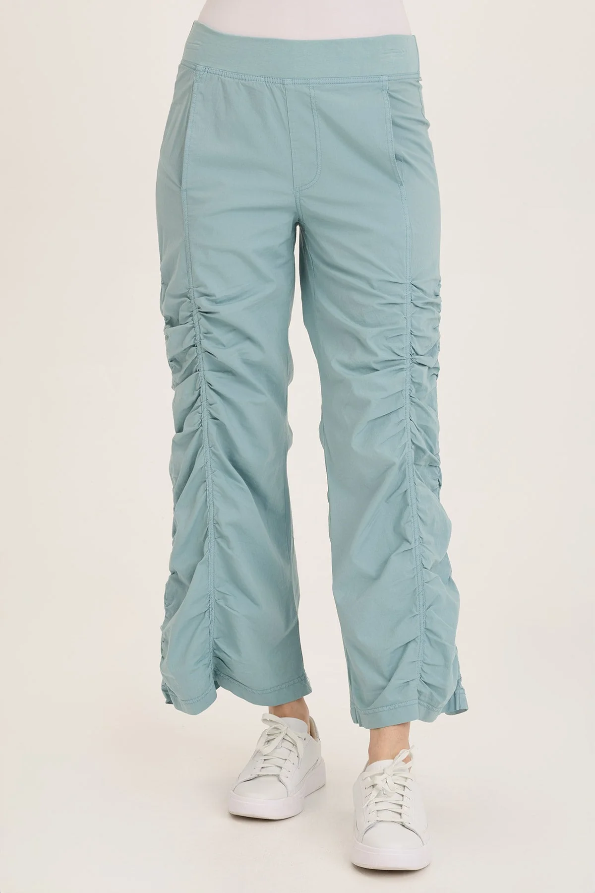 Image of Naola Stretch Poplin Ruched Flare Gaucho