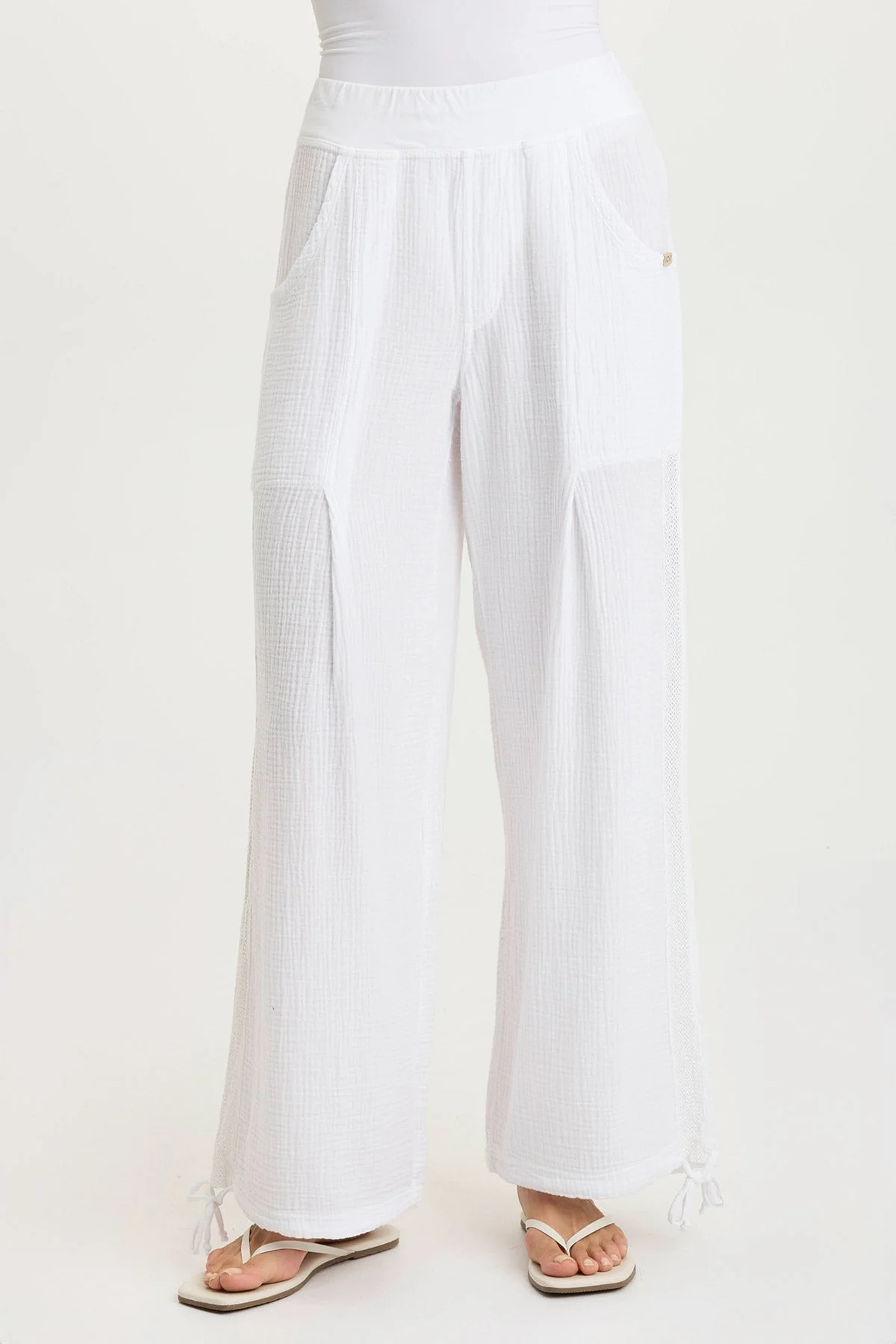 Image of Lenka Gauze Cinched Wide-Leg Pant