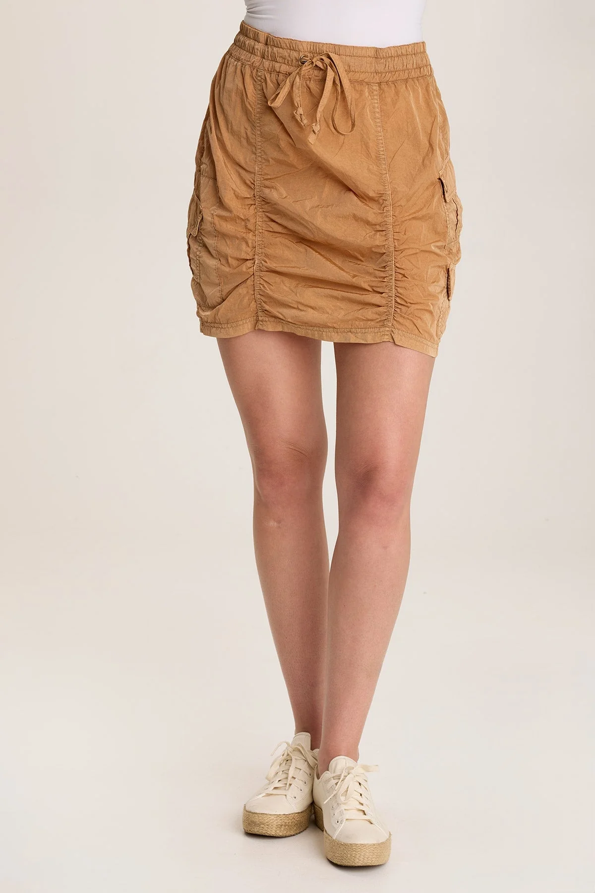 Image of Marley Ruched Sporty Cargo Mini Skirt