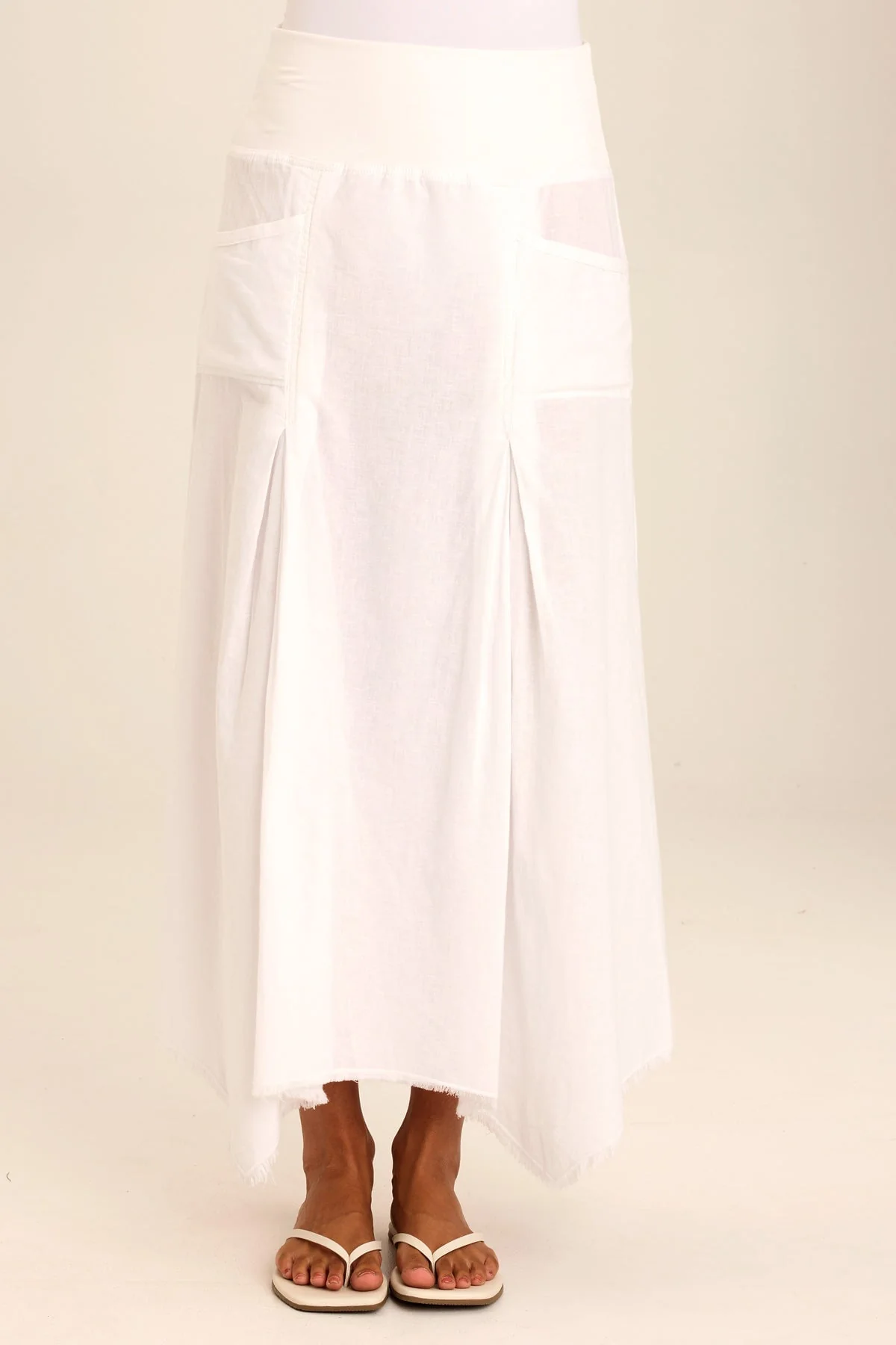 Image of Triste Linen Bohemian Sharkbite Maxi Skirt