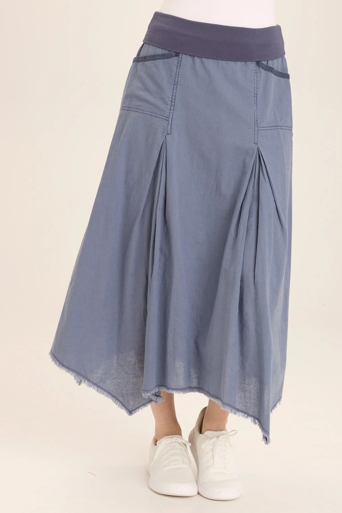 Image of Triste Linen Bohemian Sharkbite Maxi Skirt