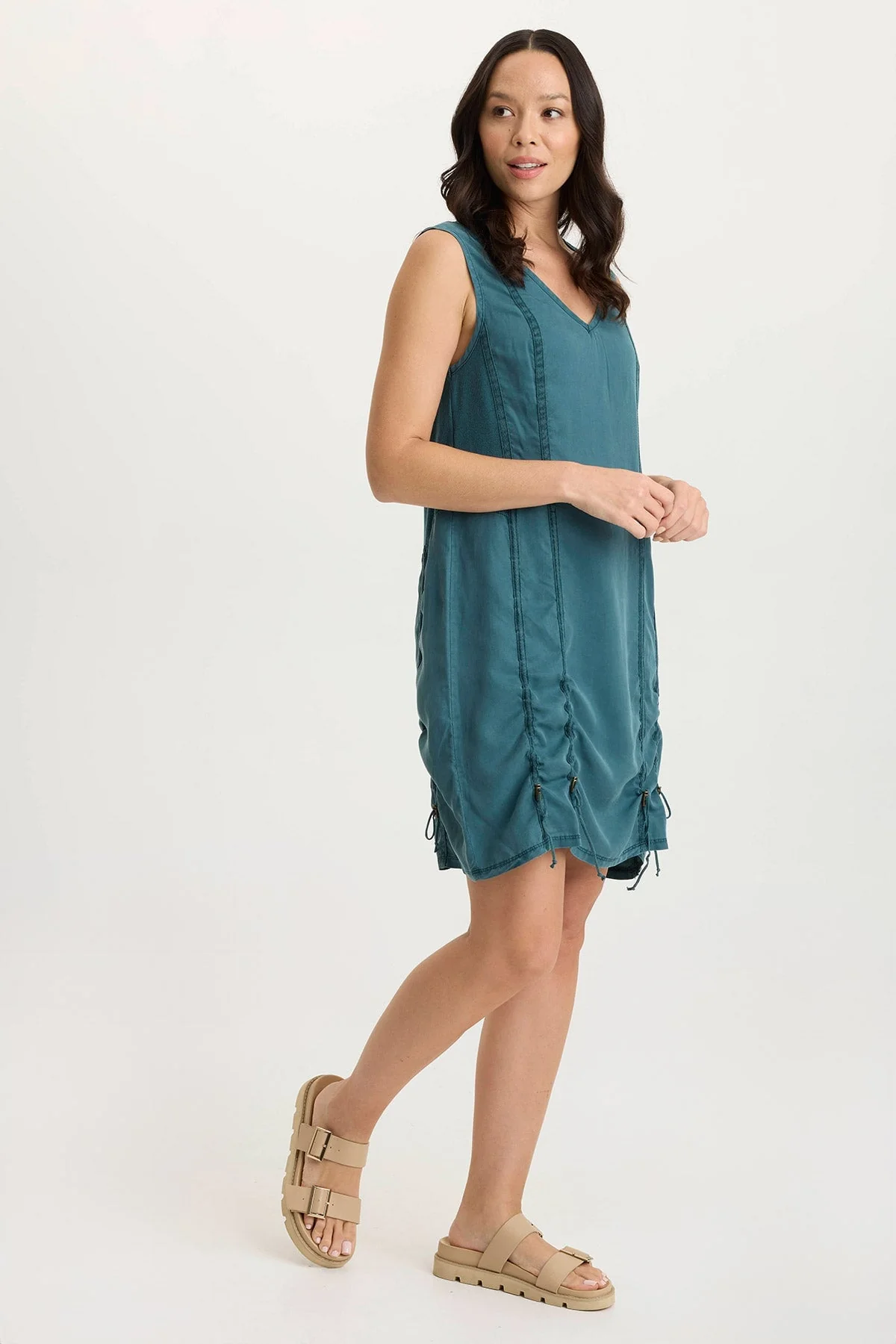 Image of Karima Twill Corded Cinch Tank Dress