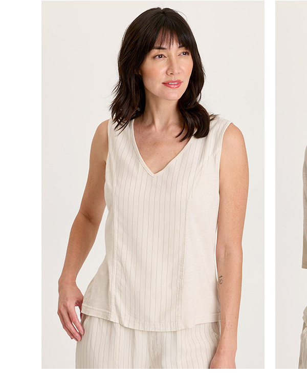 Siska Pinstripe V-Neck Tank