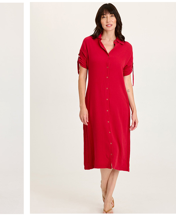 Cantori Gauze Button-Up Dress