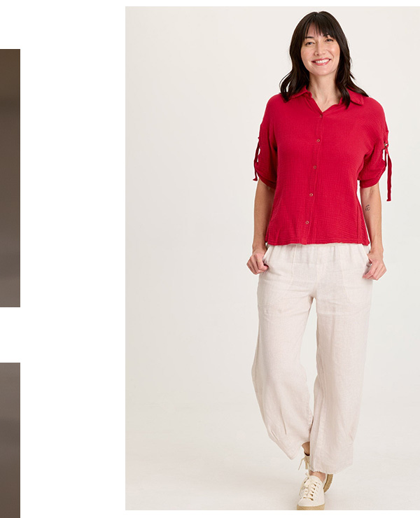 Vasco Linen Barrel Leg Crop