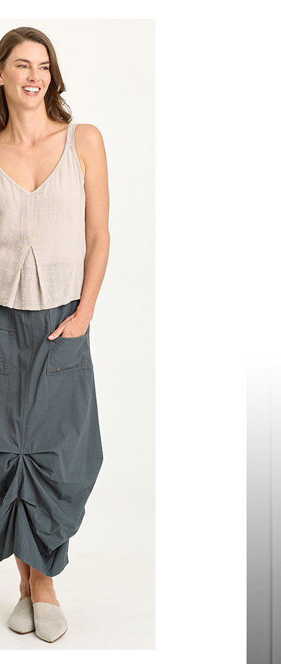 Hedvig Poplin Pleated Hem Skirt  in Hawthorn Leaf