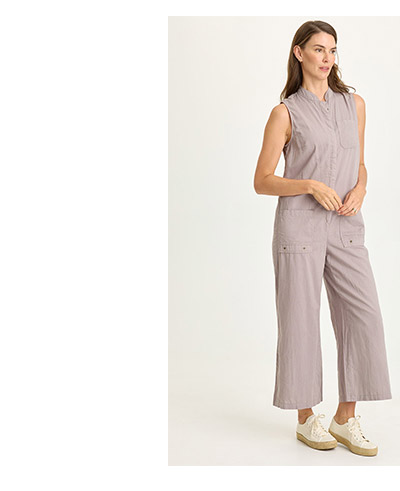 Tawnie Linen Button-Up Jumpsuit  in Poppy Seed