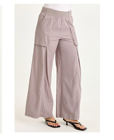 Charli Linen Inverted Box Pleat Pants  in Poppy Seed