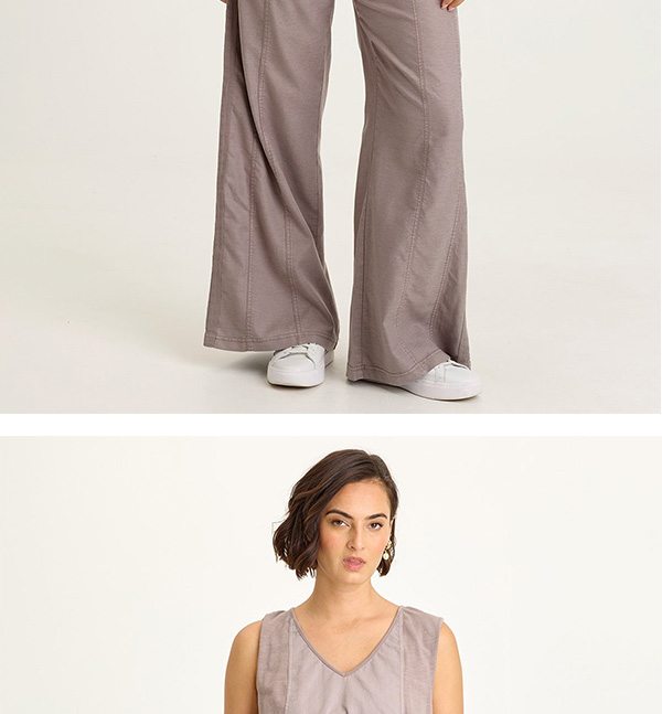 Geraldine Twill Double Seam Pant  in Poppy Seed