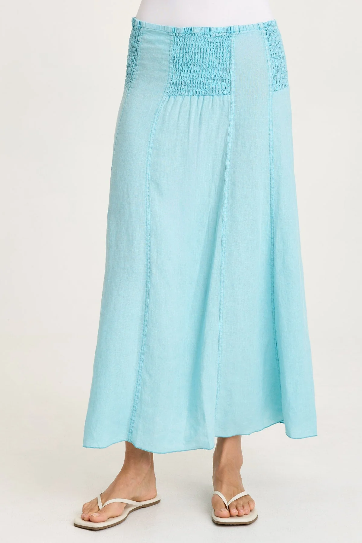 Image of Blake Linen Smocked Skirt/Dress