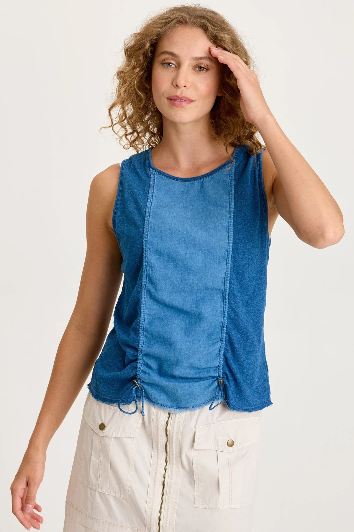 Image of Cobie Indigo Corded Front Tank