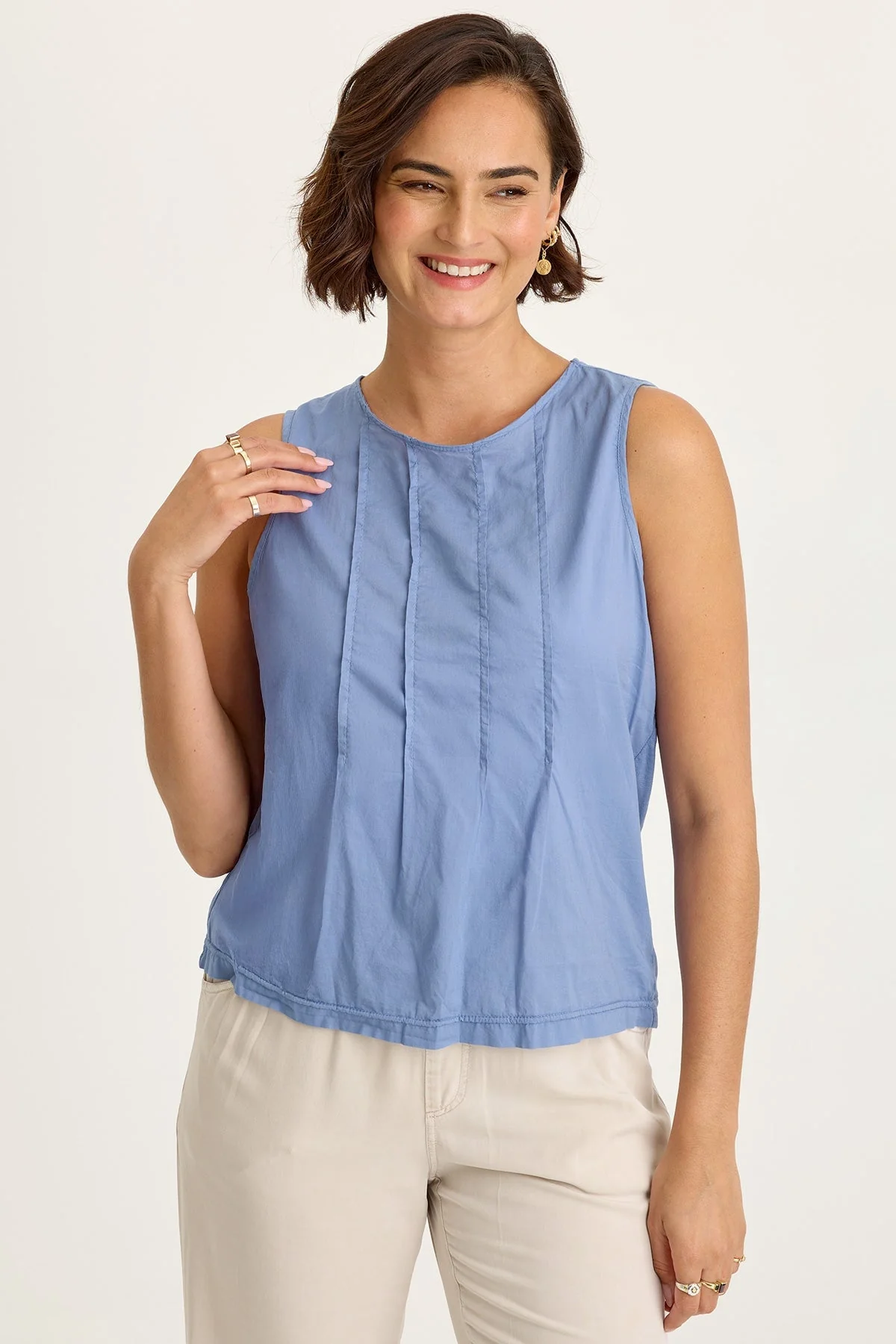 Image of Jerilene Voile Pintuck Tank