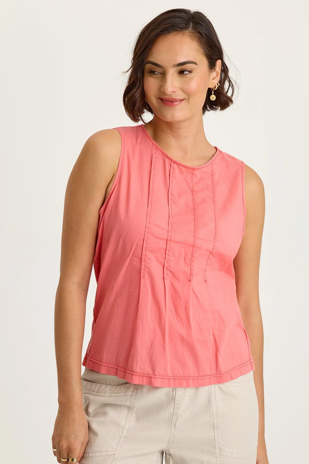 Image of Jerilene Voile Pintuck Tank