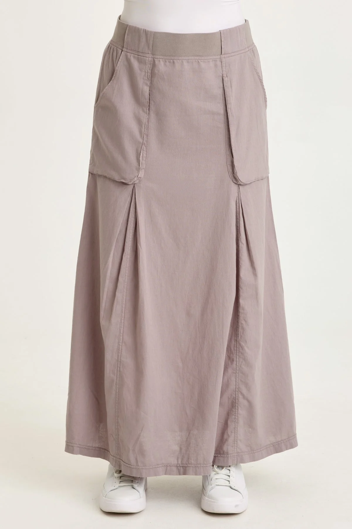 Image of Emerie Linen Inverted Box Pleat Skirt