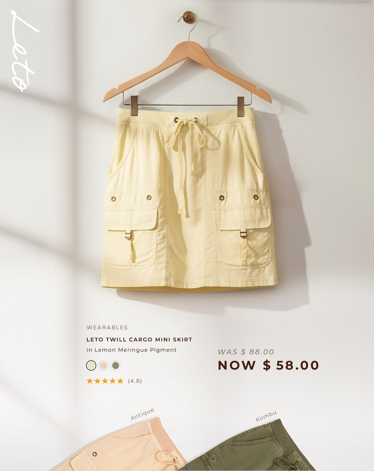 Leto Mini Skirt  in Lemon Meringue