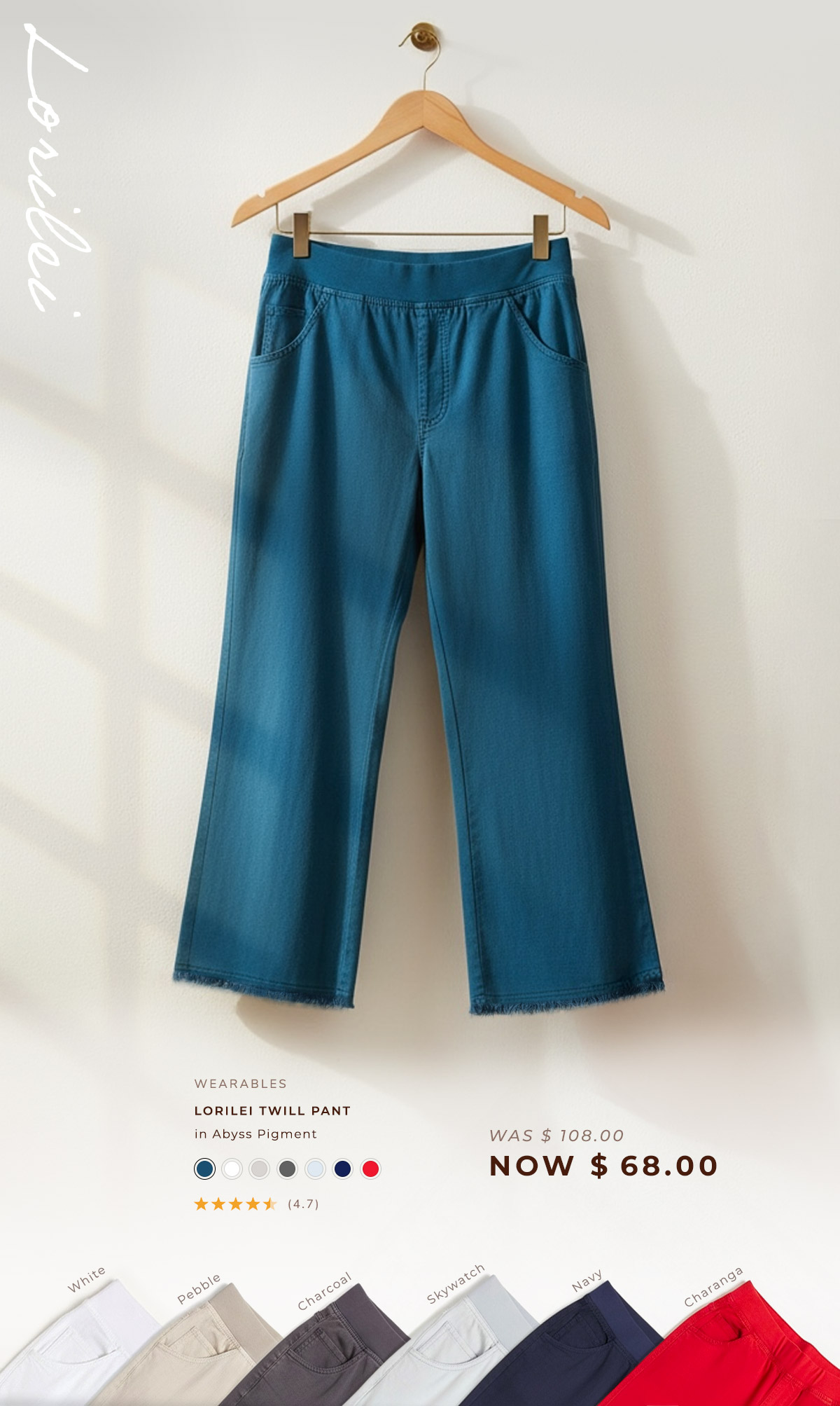 Lorilei Twill Pant in Abyss Pigment