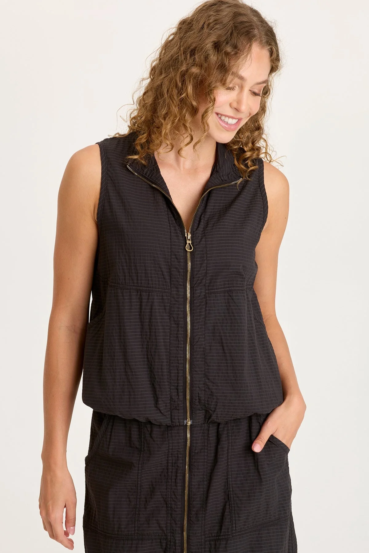 Image of Tallis Textured Zip Front Vest