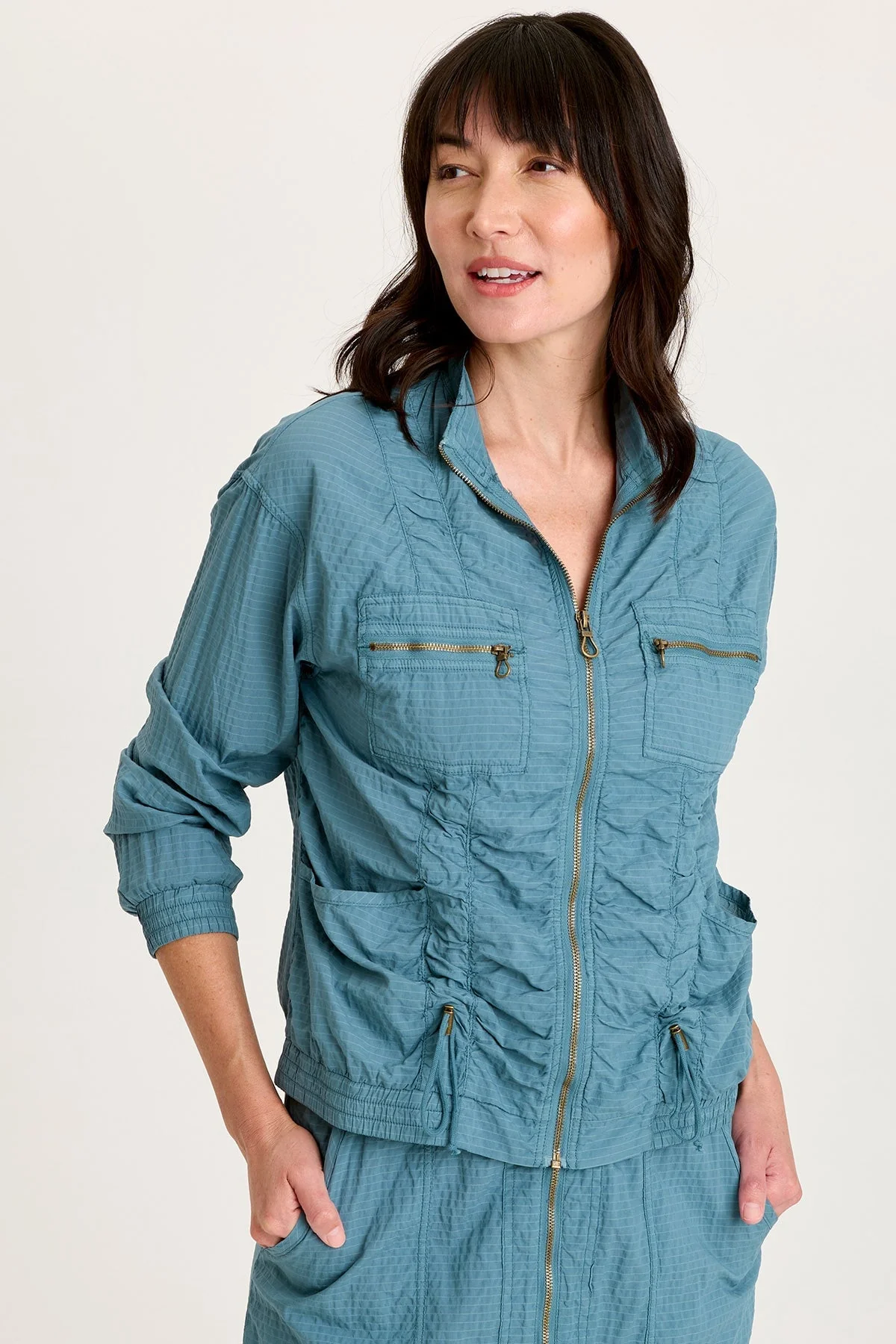 Image of Amis Textured Cinchable Bomber