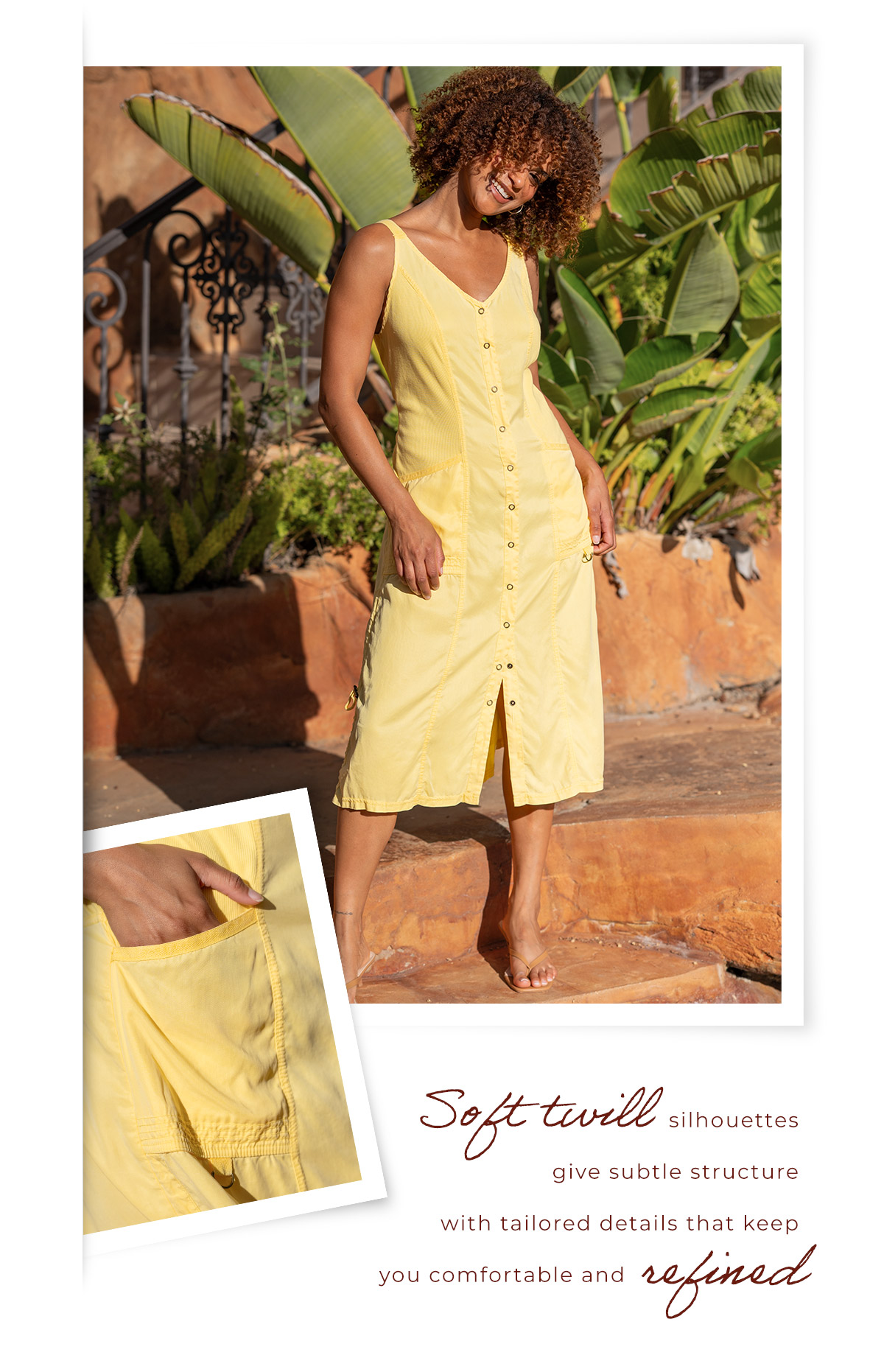 Edsel Twill Snap-Up Dress  in Squash Blossom