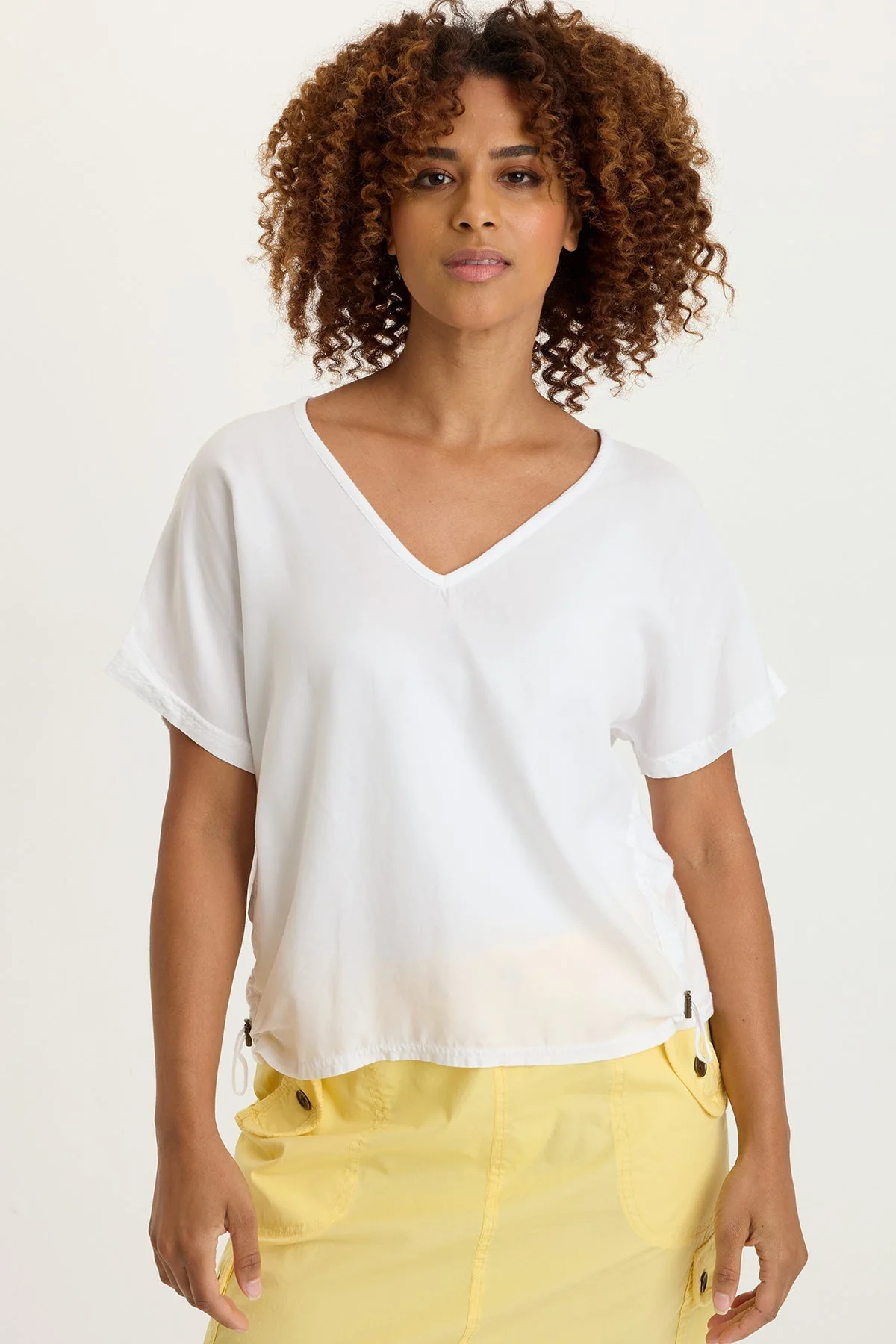 Image of Dashell Twill Corded V-Neck Top