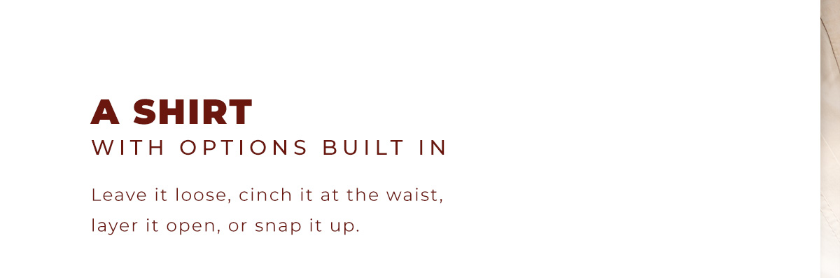 Zane: A shirt with options built in