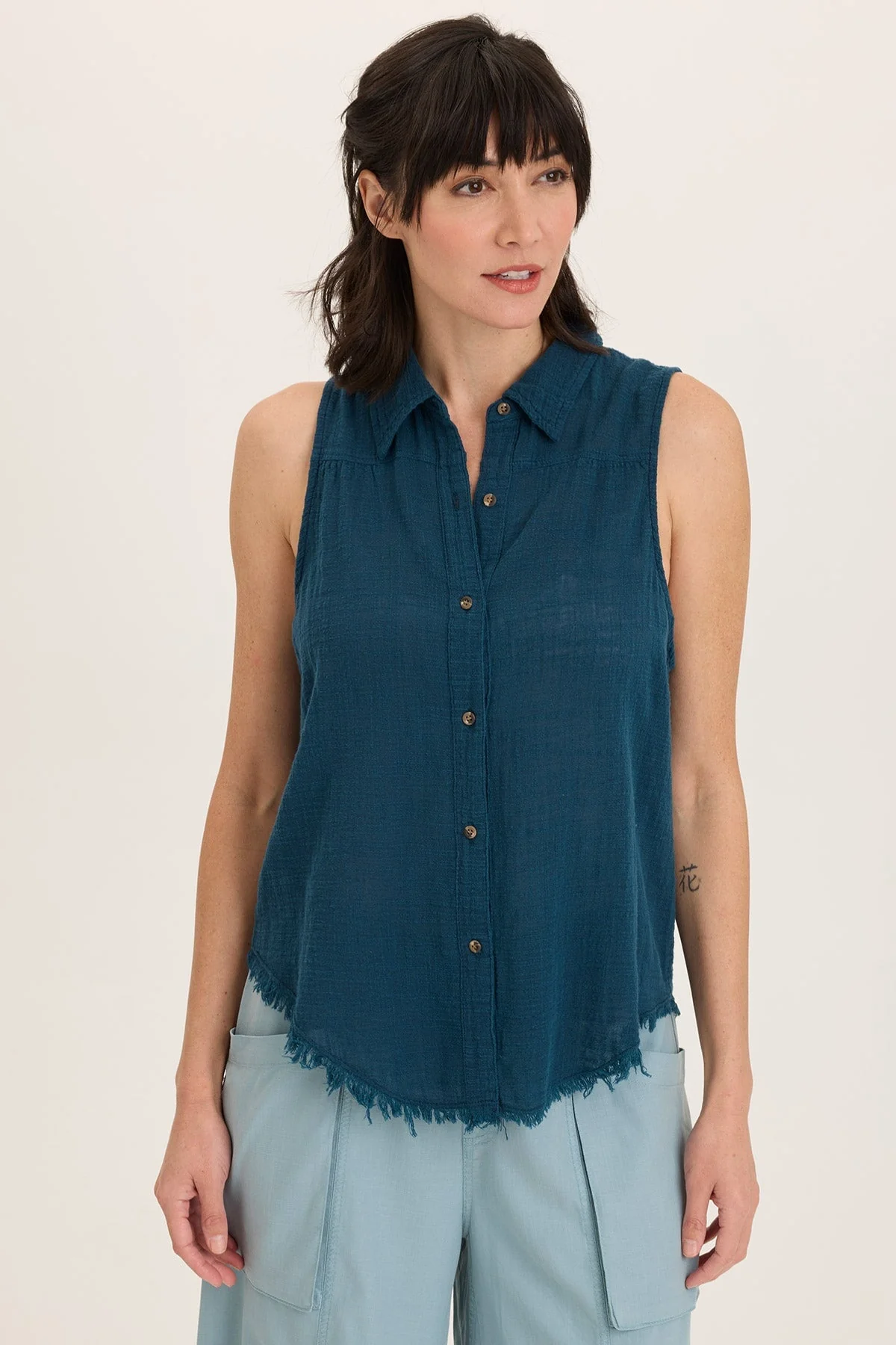 Image of Otto Gauze Button-Up Top