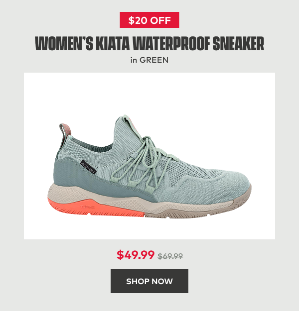 $20 off Women's Kiata Waterproof Sneaker in Green | $49.99 | Shop Now