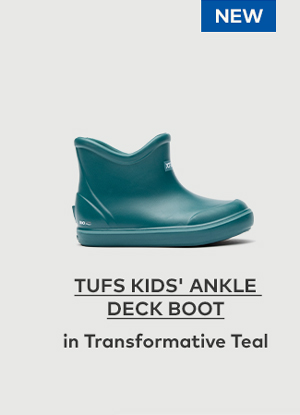 TUFS Kids' Ankle Deck Boot in Transformative Teal