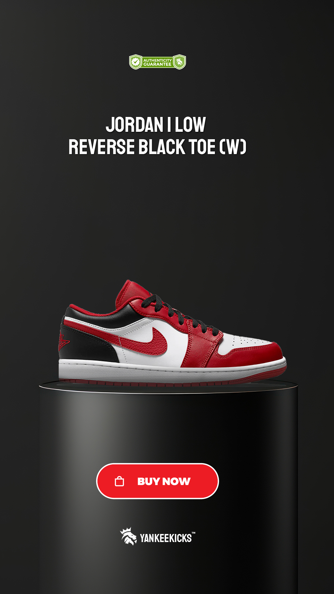 Jordan 1 Low Reverse Black Toe (W)
