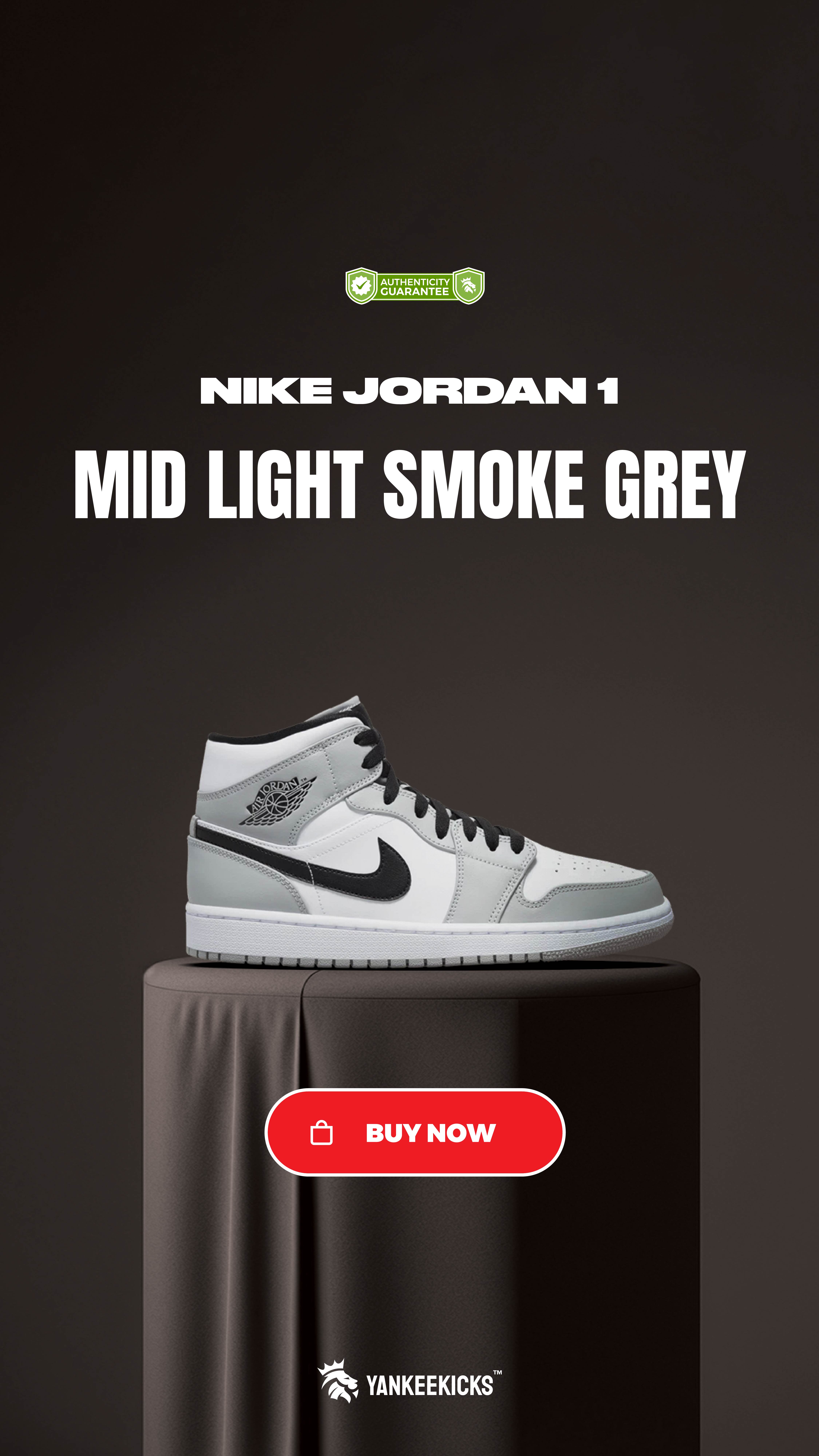Jordan 1 Mid Light Smoke Grey