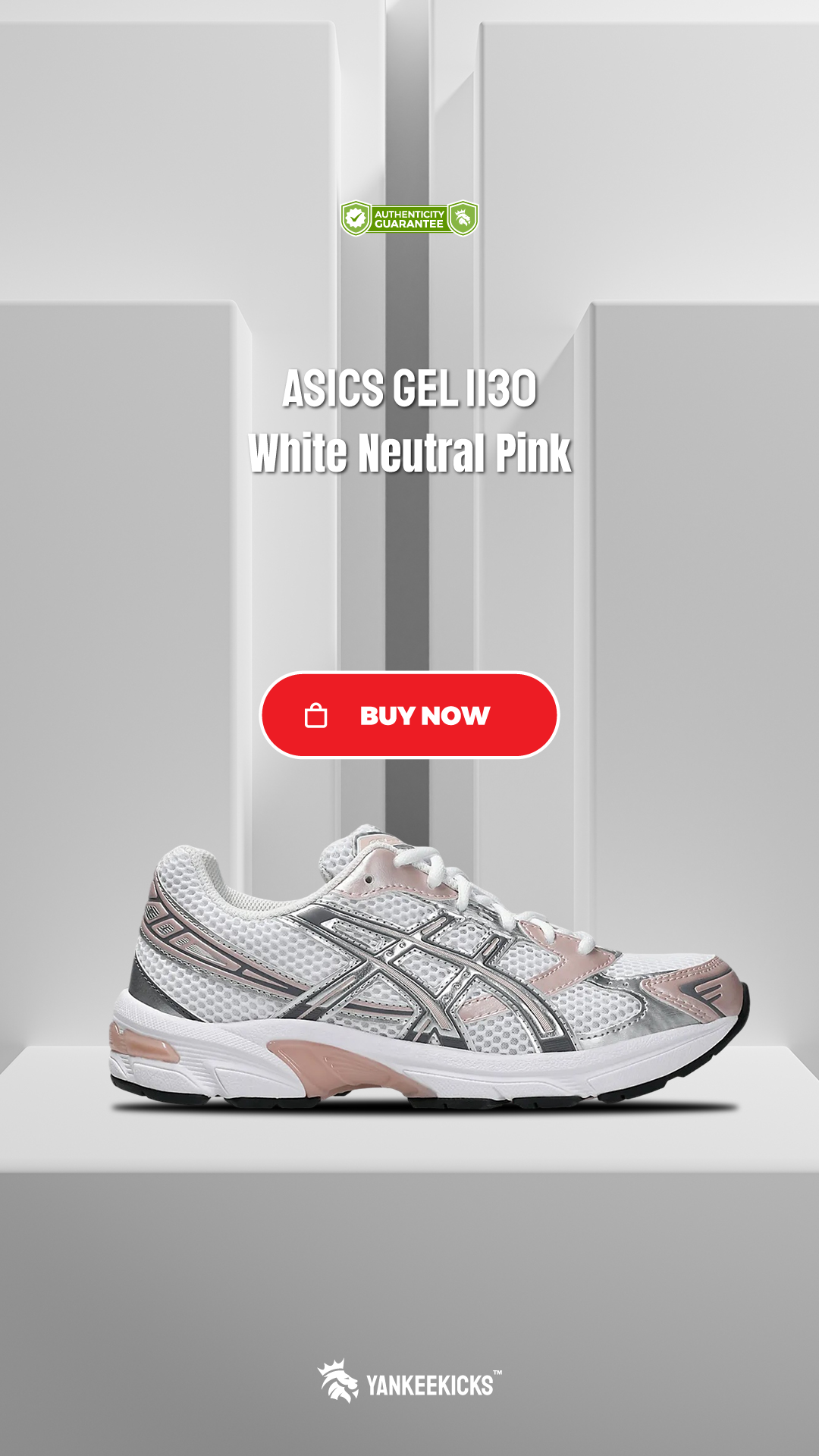 Ascis Gel-1130 - White/Neutral Pink