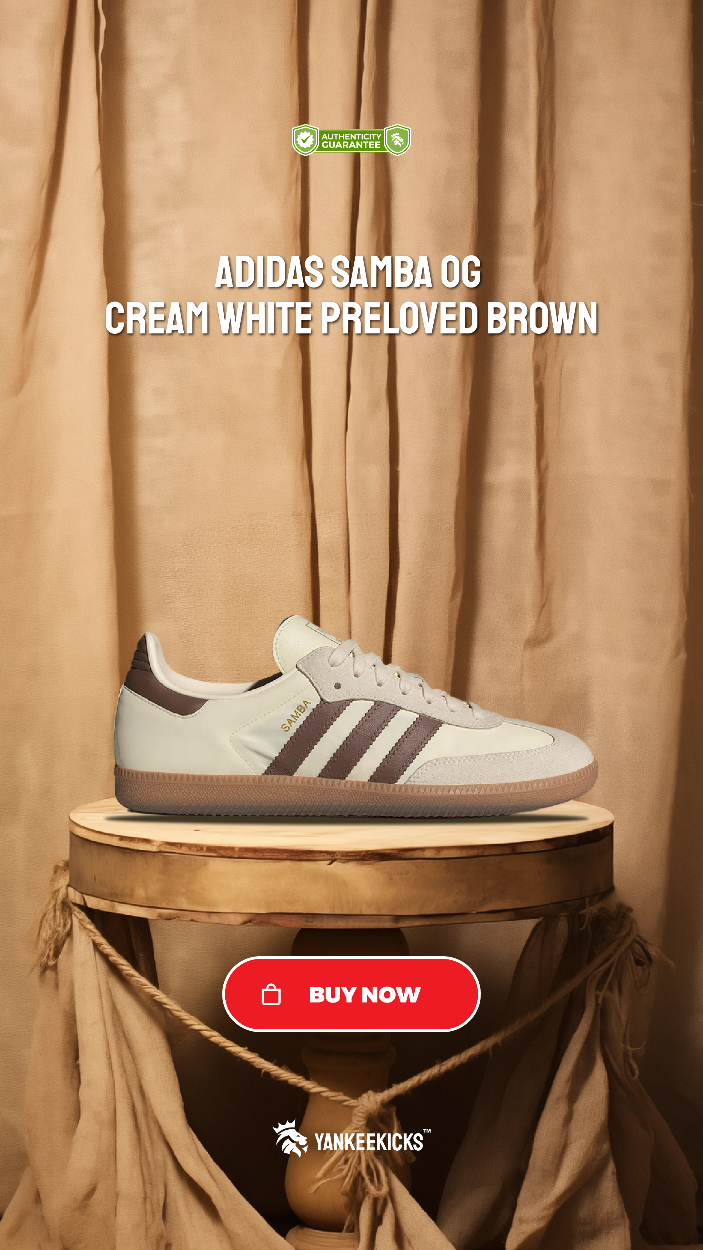 adidas Samba OG Cream White Preloved Brown