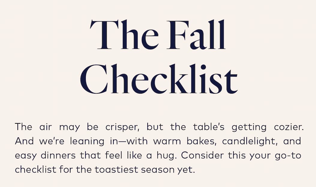The Fall Checklist