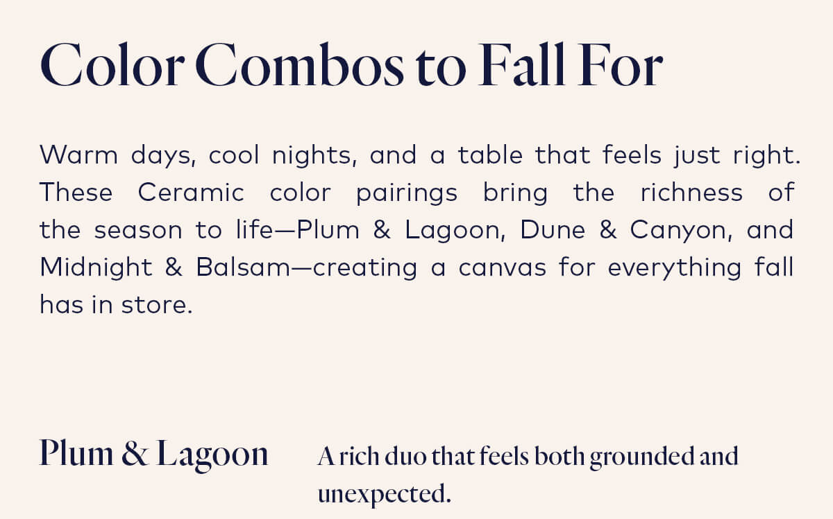 Color combos to fall for