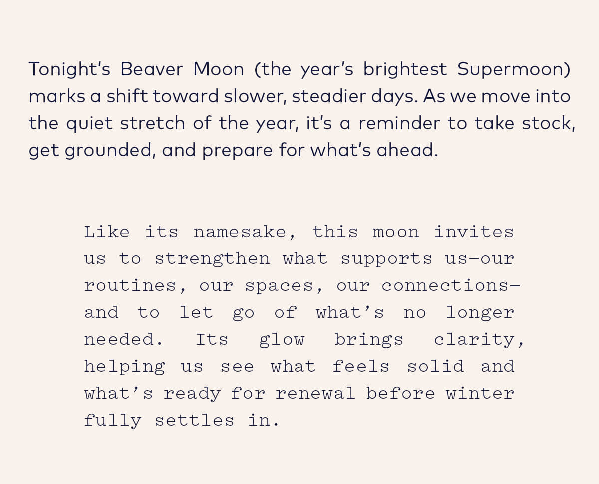 Tonight's Beaver Moon marks a shift toward slower, steadier days.
