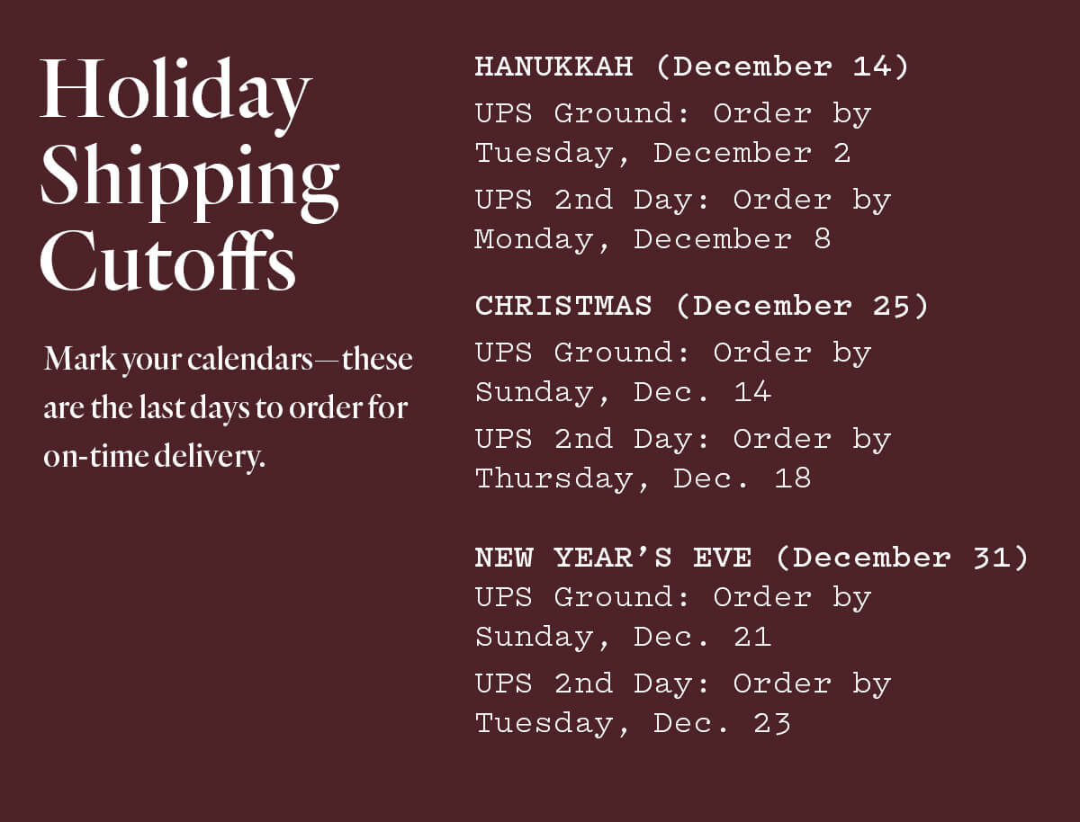 Shipping Cutoffs