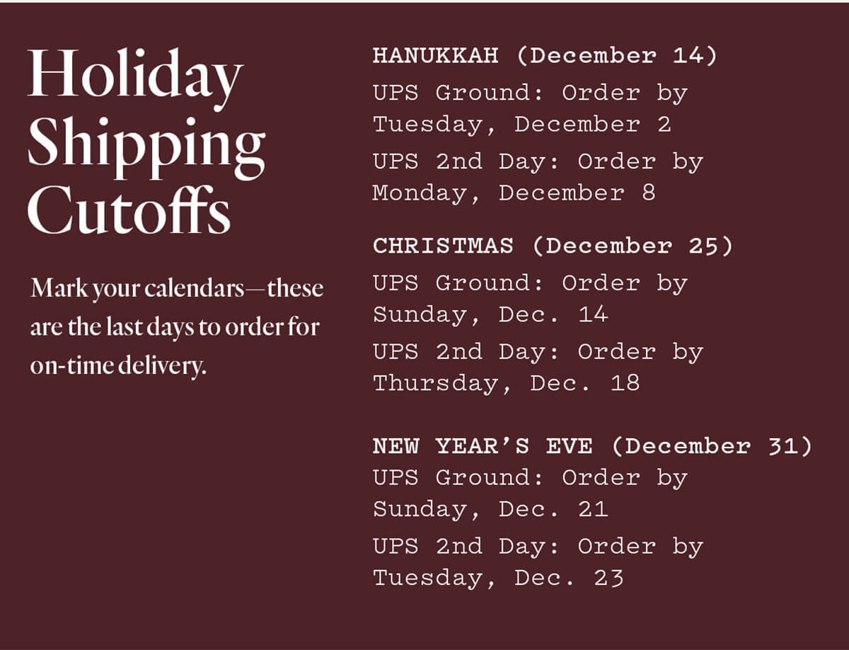 Shipping Cutoffs