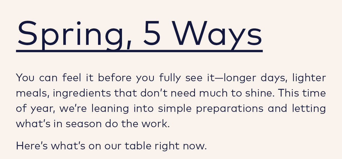 Spring, 5 ways