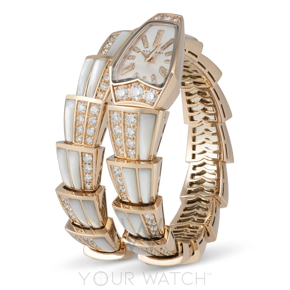 Bvlgari Serpenti 18 Carat Pink Gold Diamond 26mm Ladies Watch 102124