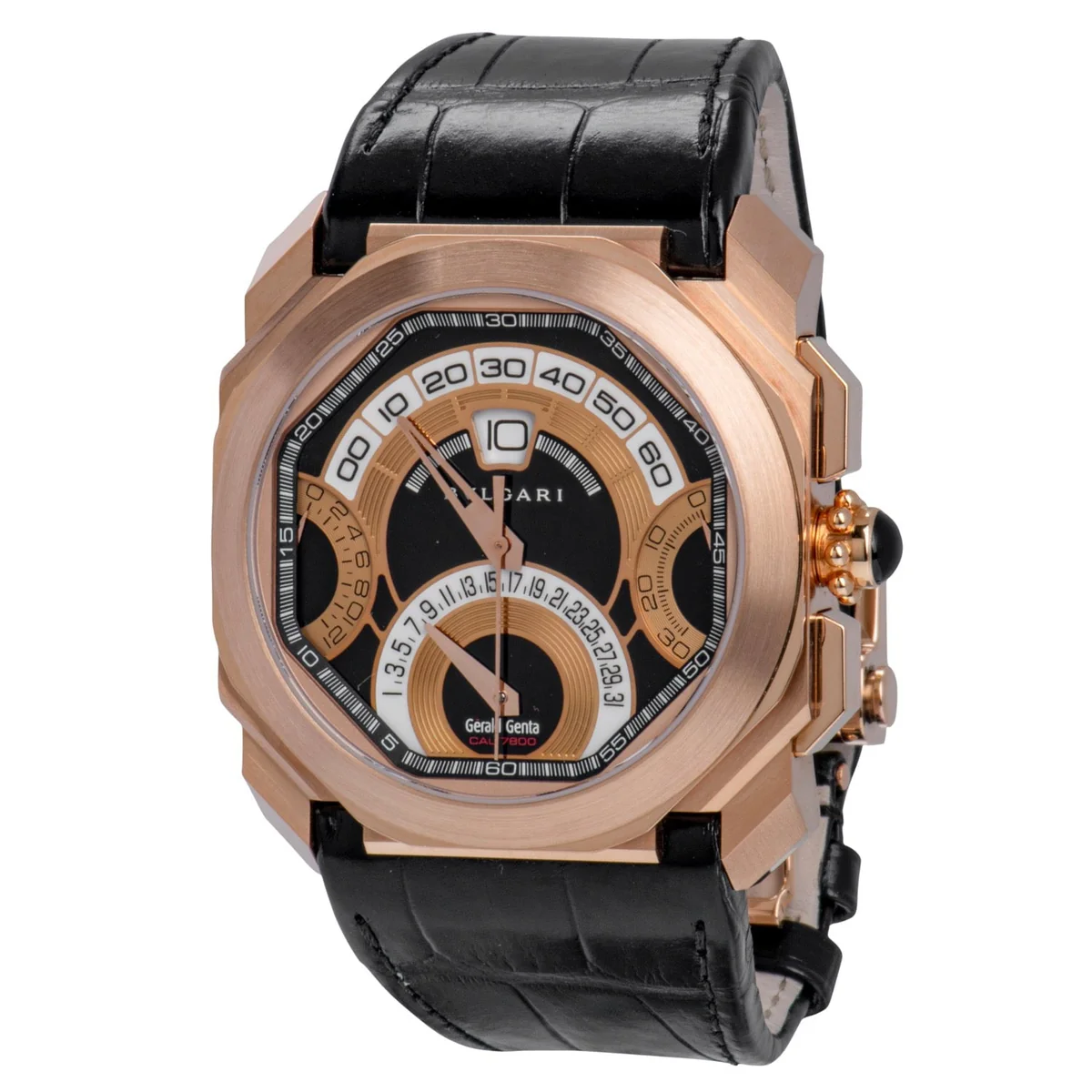 Bvlgari Octo 18k Pink Gold Quadri Retro 43mm Men's Watch 101837